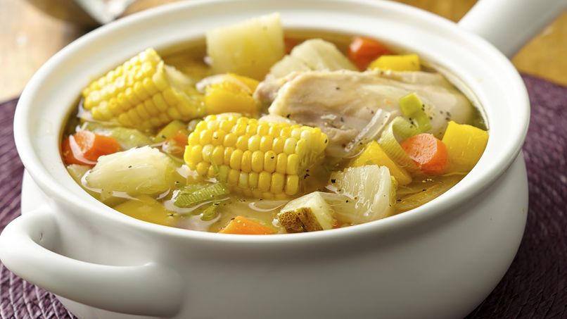 Sancocho casero con carne y verduras